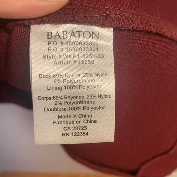 Aritzia Babaton Peplum Dress in Burgandy. Perfect condition. Size 2. - Picture 6 of 6